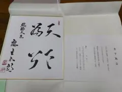 【貴重】麻生太郎 直筆サイン入り色紙（本人が夫宛にいただいたもの） 麻生太郎 直筆サイン色紙 額装済み 元内閣総理大臣 政治家