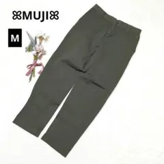 343♡無印良品/MUJI カジュアルコットンスリムパンツ【Ｍ】カーキ