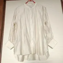 未使用品　LE SOUK アイボリー 長袖シャツ L　レーヨン、ポリエステル