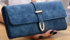 多機能 長財布 収納たっぷり ガード 小銭 スマホ ダークブルー 新品未開封品