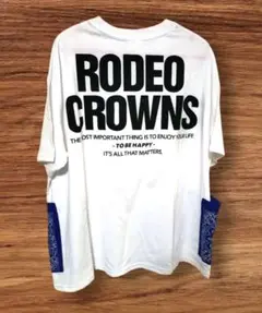 ロデオクラウンズ 半袖 Tシャツ 大きめロゴ ポケット付き 白色 新品