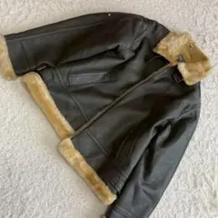 2417 ボアアウター ブラウン M レザー オシャレ カッコいい 大人
