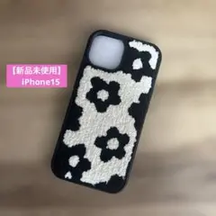 【新品未使用】花柄デザイン iPhone15用ソフトケース