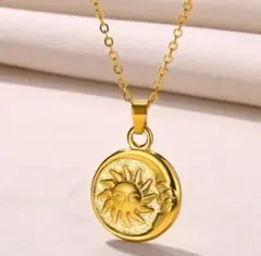 サージカルステンレス 金属アレルギー 【ラスト1】太陽と月コイン✨ネックレス