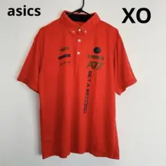 アシックス 半袖ポロシャツ ボタンダウン 赤 A77 XO 3L