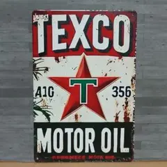 TEXACO MOTOR OIL レトロ風 ブリキ看板 OK2034