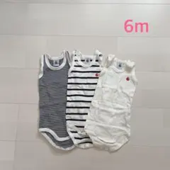プチバトー　タンクトップボディ3枚組　6m