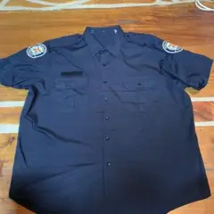 ワークシャツ　カナダ警察　制服　　半袖　ワッペン　2XL相当 ブラック