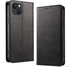 iPhone14ケース 手帳型 マグネット式 スタンド機能 ブラック258