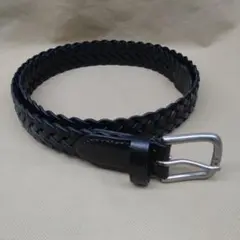 GU 黒の編み込みレザーベルト
