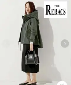THE RERACS(ザ リラクス)ショートモッズコート 36 ダークグリーン
