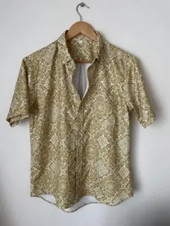 幾何学模様半袖アロハシャツ　未使用品