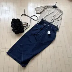 ページ限定特価♡新品2点セット♡ベージュトップスとクロップドデニム♡送料込み
