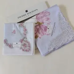 PIERRE BALMAIN 花柄、レースハンカチセット
