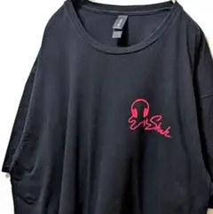 ギルダン 不思議の国のアリスチェシャー猫 ロゴ Tシャツ ブラック黒XL古着