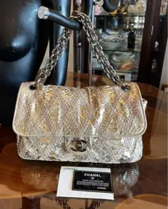 レア⭐︎CHANEL⭐︎シャネルブラックメタル⭐︎パイソン⭐︎
