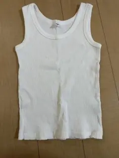 ホワイトリブタンクトップ