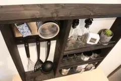 木製ラック 調味料シェルフ