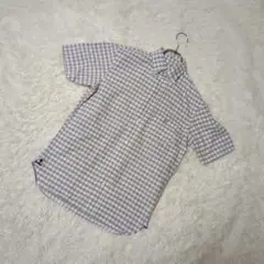 coen daily clothing ボタンダウン　半袖　チェックシャツ　XS