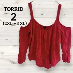 TORRID 【2】（2XL〜3XL）赤 オフショルダー トップス
