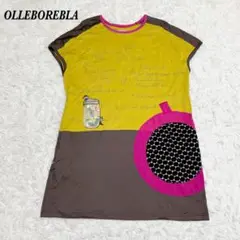 【美品】OLLEBOREBLA カットソーボックスワンピース イエロー