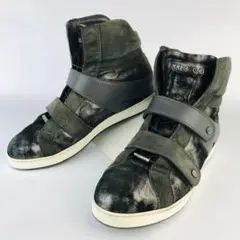 美品★JIMMY CHOO・レディース レザー切替しハイカットスニーカー(36)