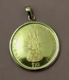 ピーターラビット 純金コイン ペンダントヘッド
1/10oz