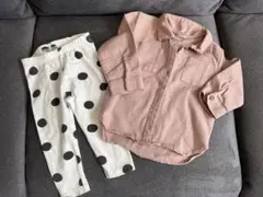 H&M エイチアンドエム ピンクデニムシャツ セットアップ 80cm
