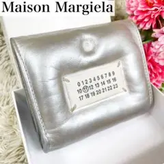美品 希少色✨マルジェラ 折り財布 グラムスラム カレンダー レザー シルバー