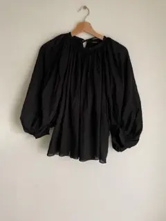 R&D.M.Co- GATHER SMOCK ブラウス ブラック