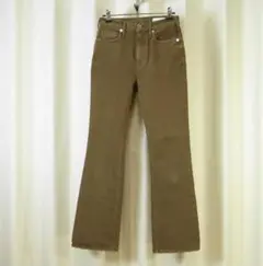 upper hights ハイライズフレアデニムパンツ サイズ22 ブラウン