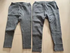 お値下不可 2枚セット UNIQLO 90 100 リブレギンス 汚れなし