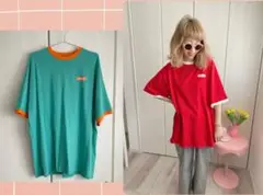 【新品未使用】　しまむら みきっぺコラボ フードリンガーTシャツ サックス