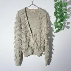 a3133【isseymiyake イッセイミヤケ】フリンジカーディガン ニット