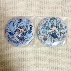 雪ミク 刺繍缶バッジ 2個セット