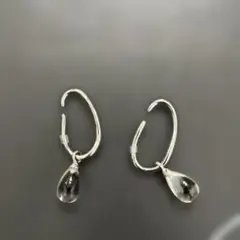 シルバー フックタイプ ピアス ドロップ型