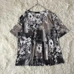 【MODECAN モデキャン】半袖トップス　チュニック　総柄【M-L】