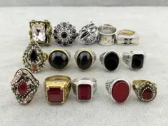 指輪　リング　15点セット　昭和レトロ　ヴィンテージ　アクセサリー　まとめ売り