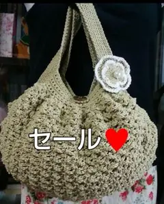 半額以下♥４２００円→２０００円 横幅約40㎝・裏付き・グラニーバック（薄緑色）