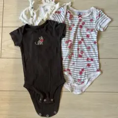 プチバトー　カーターズ　ベビー　ロンパース　3M〜12M 3点セット