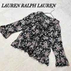 【美品】LAUREN RALPH LAUREN 花柄ブラウス フリルシャツ