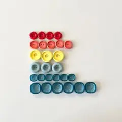 レトロ カラフル ボタン 多様なデザインのプラスチックボタンセット 27個