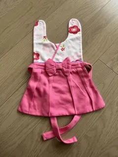 袴　花柄リボン付きピンクスタイ