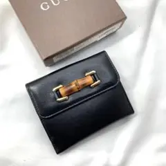 グッチ 財布 2つ折り バンブー ミニ財布 レザー 新品未使用品✨