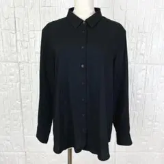 【定番アイテム】美品　ユニクロ　UNIQLO シンプル黒シャツ　L 【737】