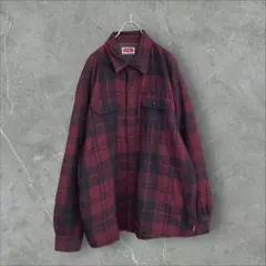 【k8847】USA古着ラングラー00sチェック柄シャツジャケットアウター裏ボア