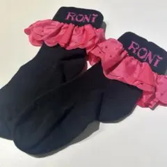 RONI☆ 靴下 ロニィ 17cm ピンク ブラック フリフリ