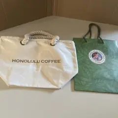 ホノルルコーヒー、帆布ミニトート　紙バック