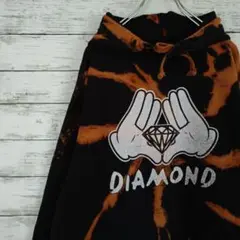 古着 DIAMOND ダイアモンド パーカー ブリーチ プルオーバー 黒
