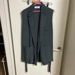 Loose ダークグレー オープンフロント ベスト